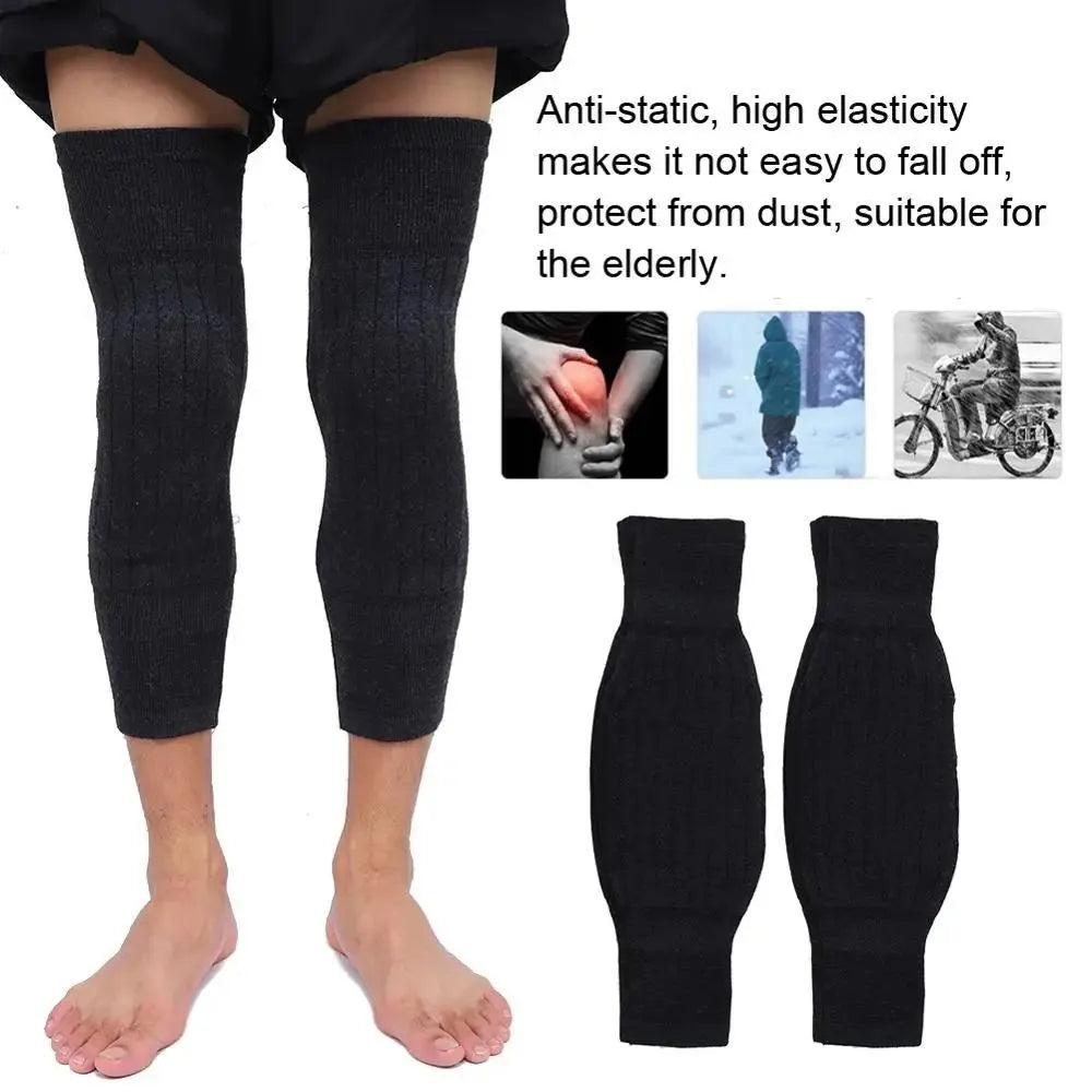 Winter Knee Warmer Unisex Wool Elastic Thermal Knee Pads | Warm Breathable Knee Sleeves for Men & Women – Outdoor Sports & Pain Relief