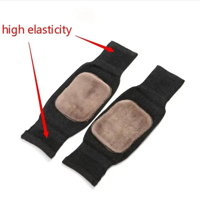 Winter Knee Warmer Unisex Wool Elastic Thermal Knee Pads | Warm Breathable Knee Sleeves for Men & Women – Outdoor Sports & Pain Relief