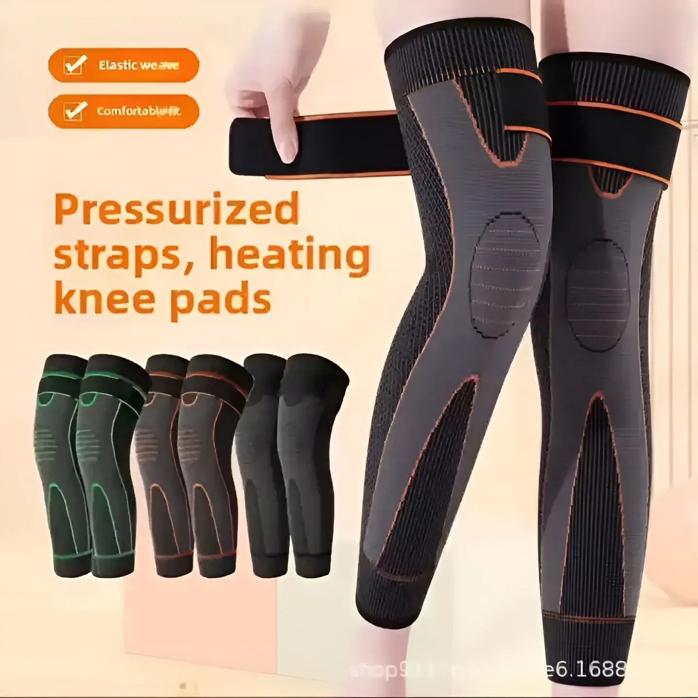 2 Pcs Leg Warmer with Belt - Gym Compression Knee Pad with Strap -2 Pcs Leg Warmer with Belt