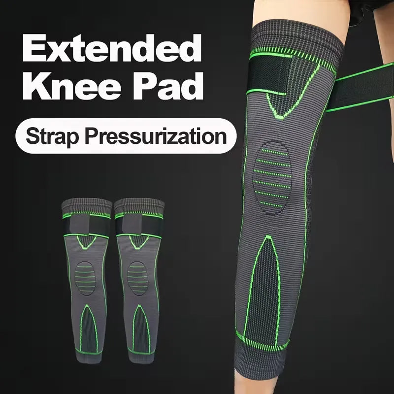 2 Pcs Leg Warmer with Belt - Gym Compression Knee Pad with Strap -2 Pcs Leg Warmer with Belt