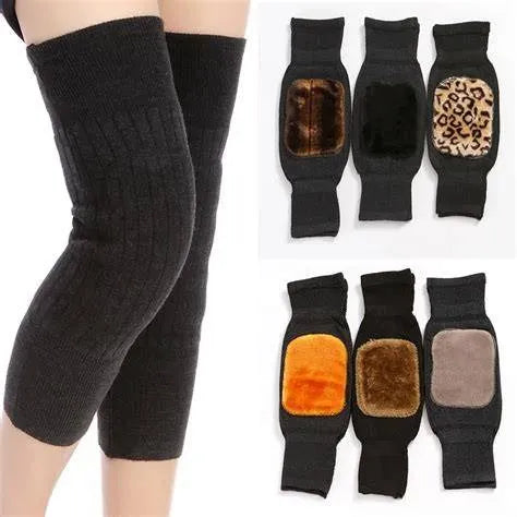 Winter Knee Warmer Unisex Wool Elastic Thermal Knee Pads | Warm Breathable Knee Sleeves for Men & Women – Outdoor Sports & Pain Relief